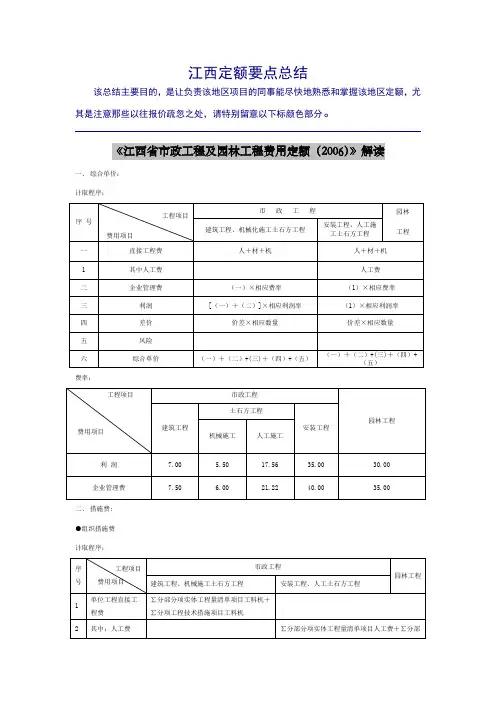 江西定额研讨