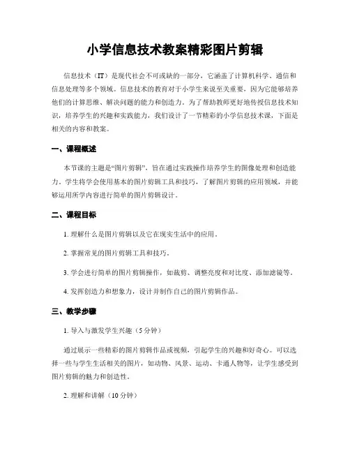 小学信息技术教案精彩图片剪辑
