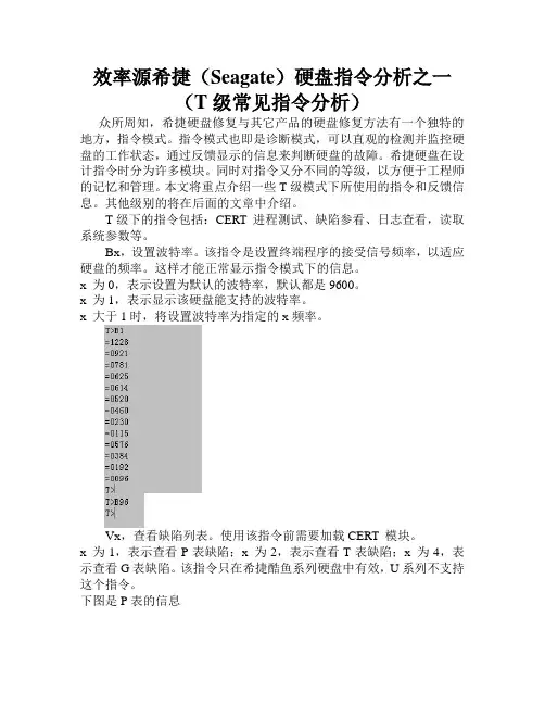关于效率源希捷指令分析之一(T级)