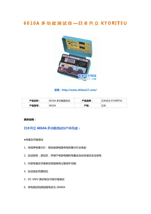 日本共立KYORITSU多功能测试仪6010A