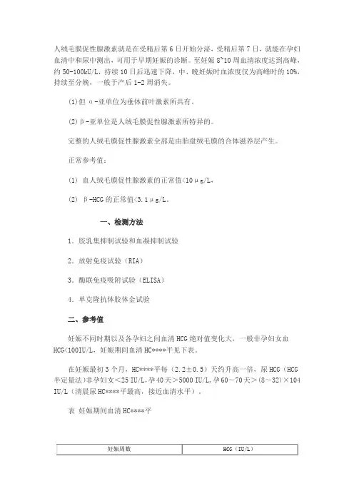 什么是人绒毛膜促性腺激素(hcg)及作用