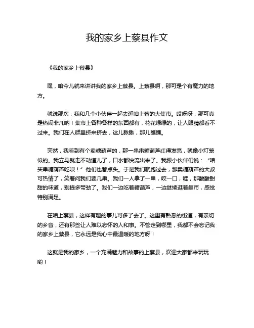 我的家乡上蔡县作文