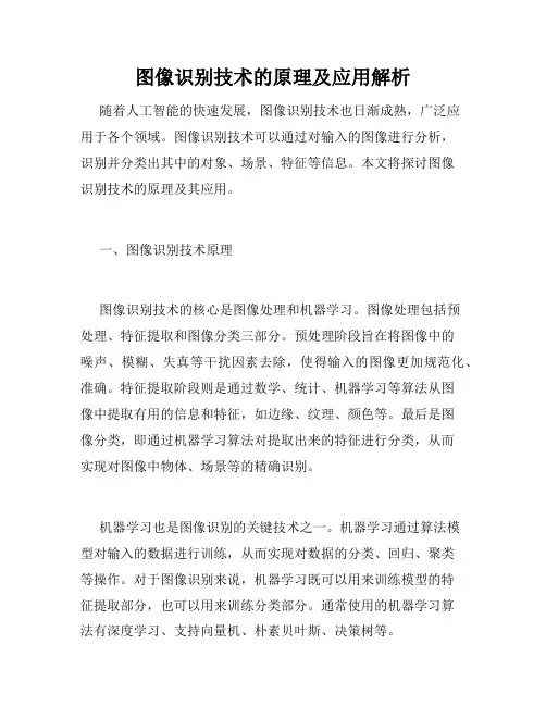 图像识别技术的原理及应用解析
