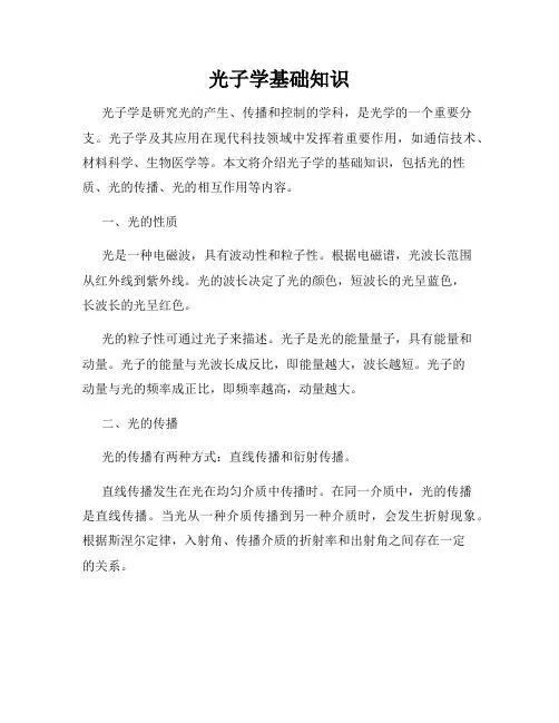 光子学基础知识