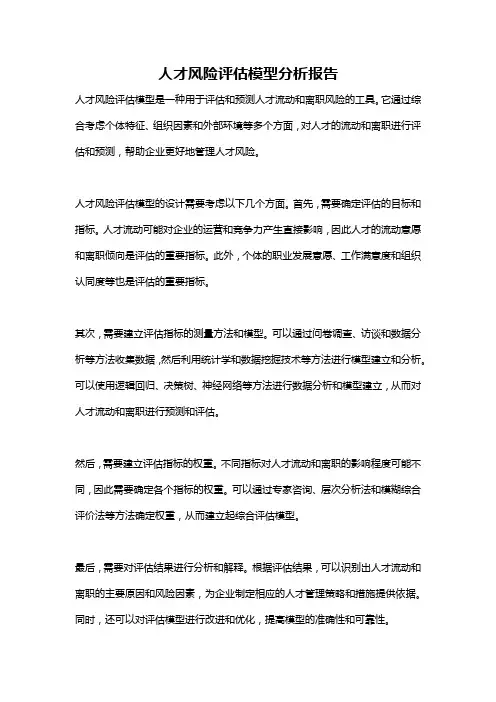 人才风险评估模型分析报告