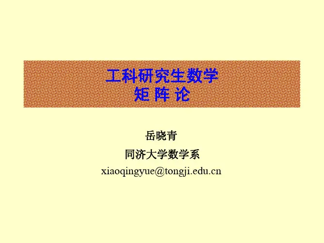 同济大学--矩阵分析课件---矩阵论§1.1