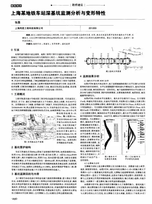 上海某地铁车站深基坑监测分析与变形特性