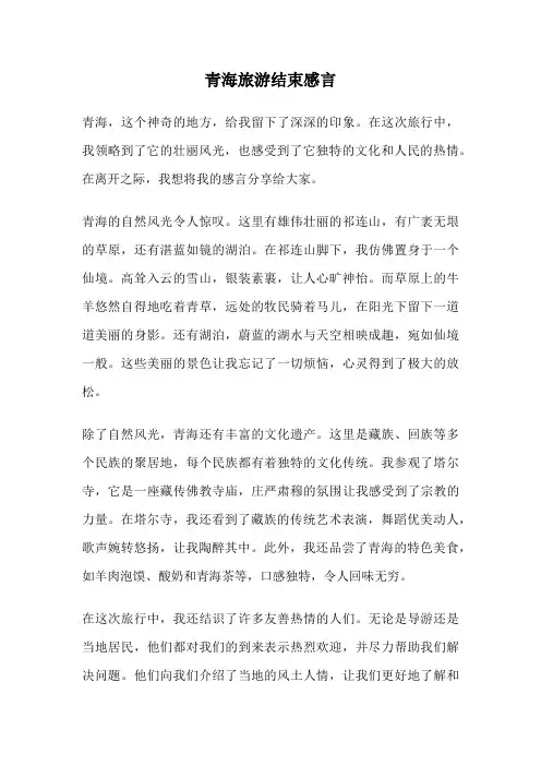 青海旅游结束感言