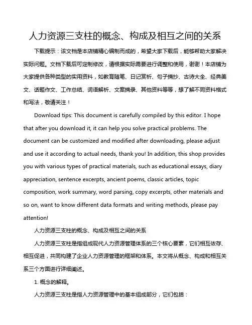 人力资源三支柱的概念、构成及相互之间的关系