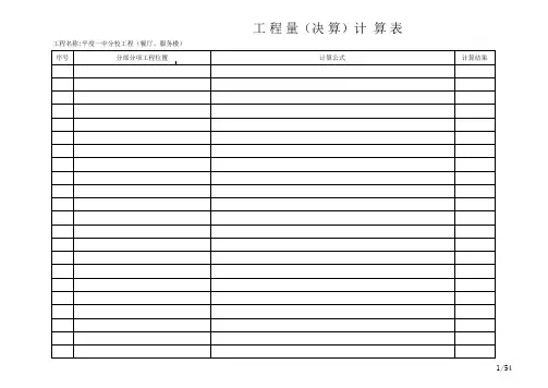 工程量计算表_标准模板_2