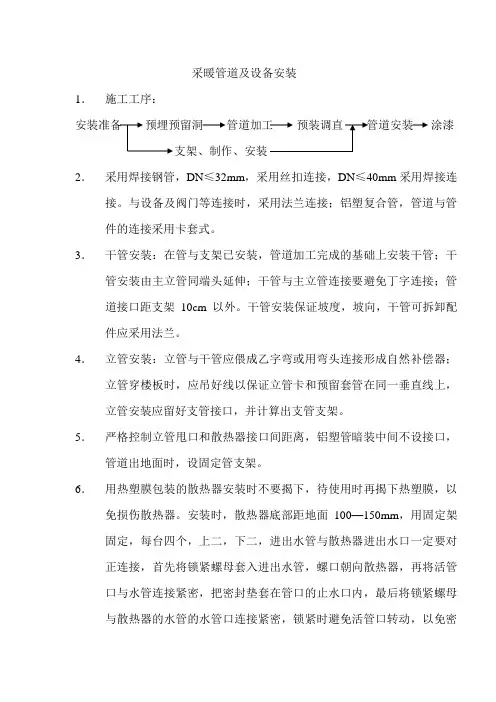 采暖管道及设备安装