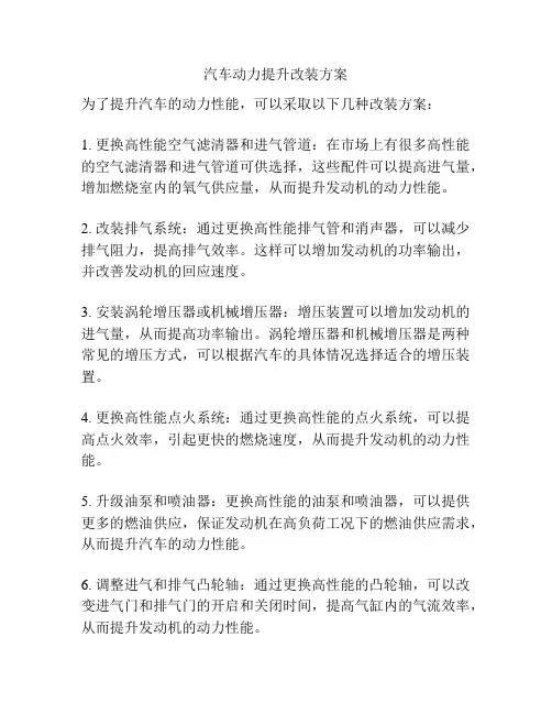 汽车动力提升改装方案