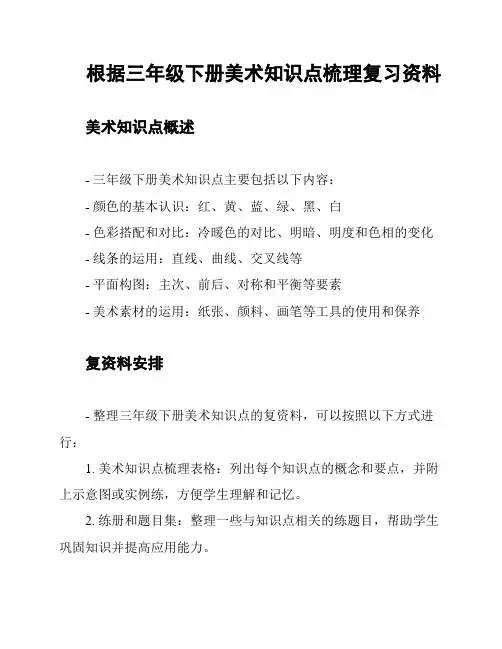 根据三年级下册美术知识点梳理复习资料