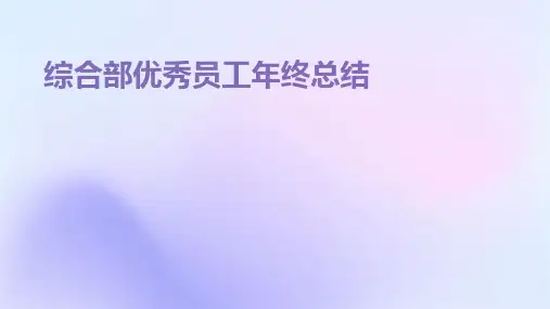 综合部优秀员工年终总结PPT