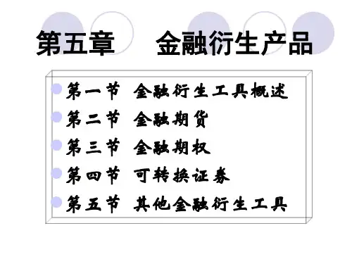 第5章衍生金融证券