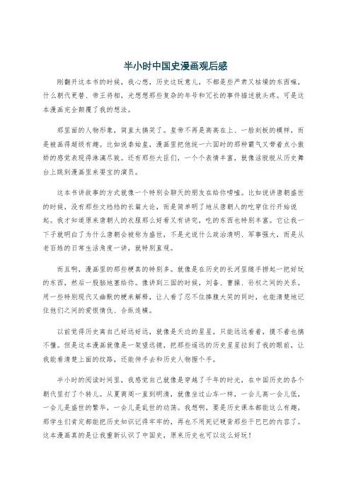 半小时中国史漫画观后感
