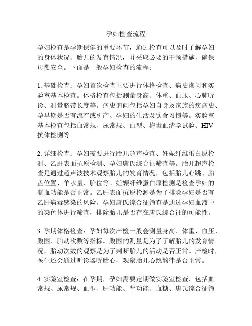 孕妇检查流程