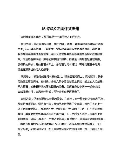 晒出家乡之美作文惠州