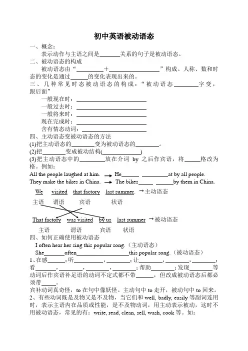 初三英语被动语态知识精讲