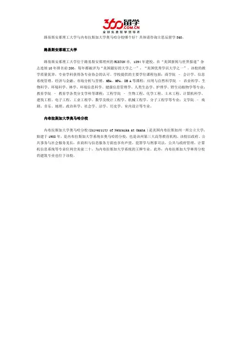 路易斯安那理工大学与内布拉斯加大学奥马哈分校哪个好