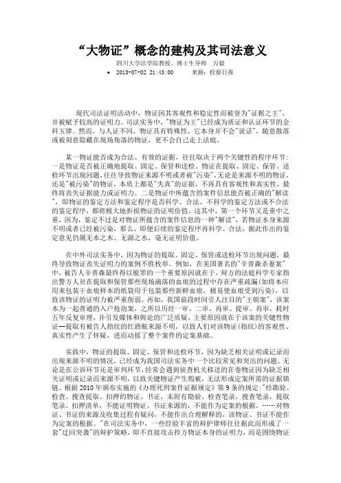 大物证概念的建构及其司法意义
