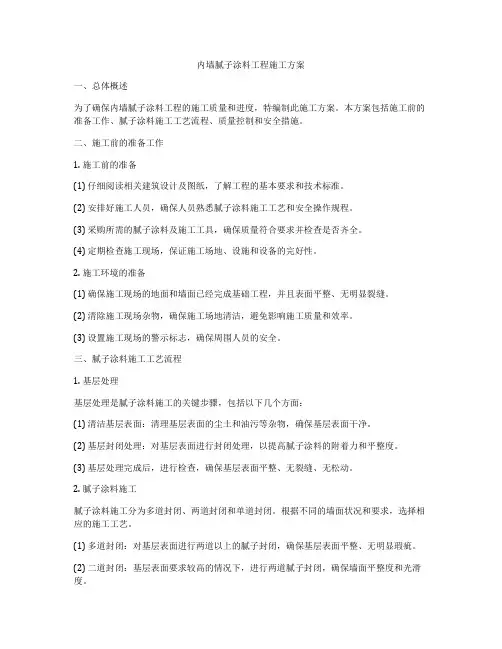 内墙腻子涂料工程施工方案