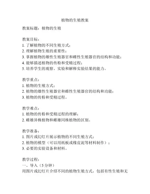 植物的生殖教案