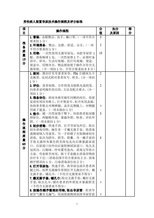 男性患者留置导尿管技术(院内)