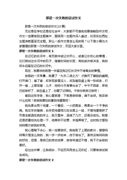 那是一次失败的尝试作文