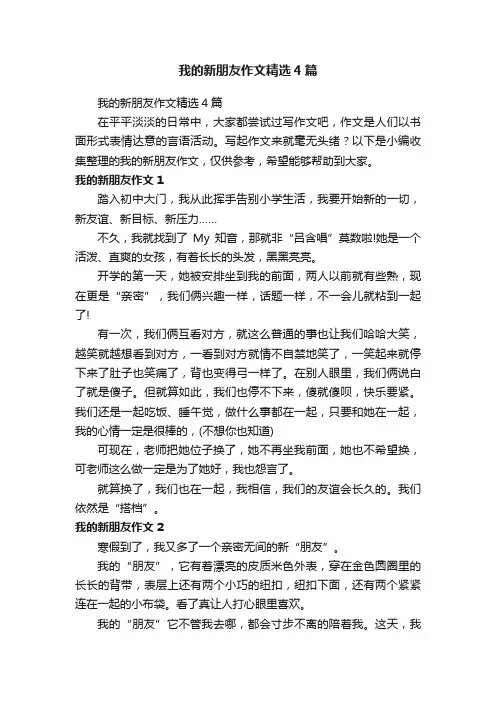 我的新朋友作文精选4篇