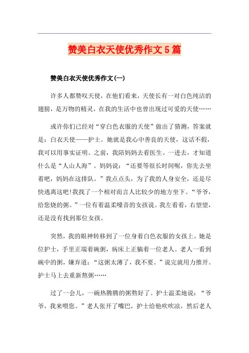 赞美白衣天使优秀作文5篇