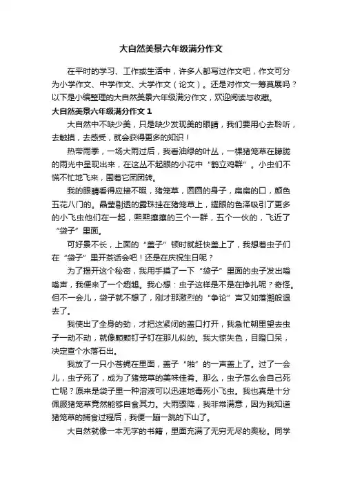 大自然美景六年级满分作文