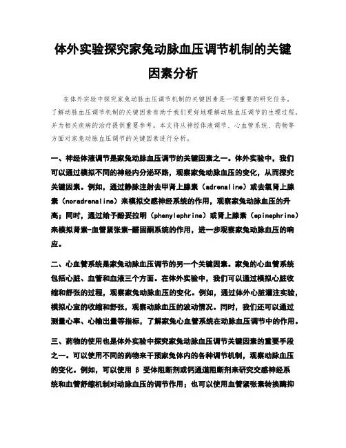 体外实验探究家兔动脉血压调节机制的关键因素分析