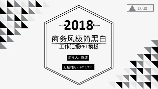 商务风极简黑白工作汇报PPT模板