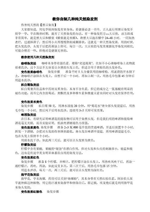 【VIP专享】教你自制几种纯天然染发剂