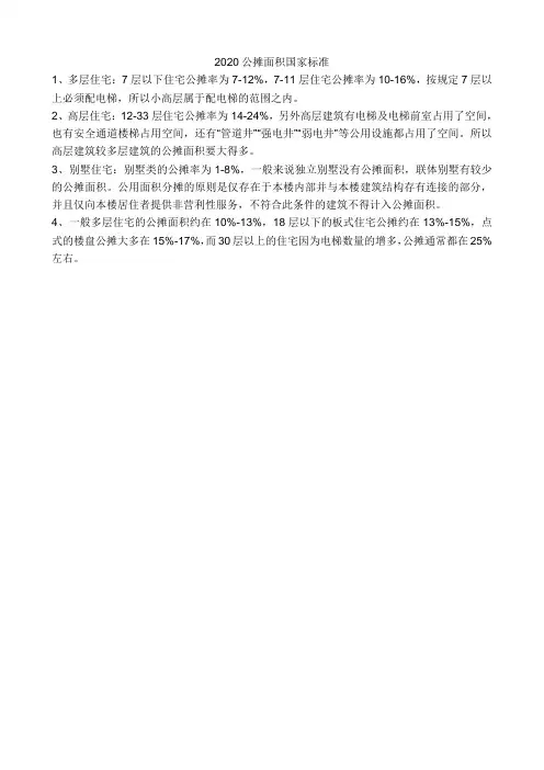 公摊新标准