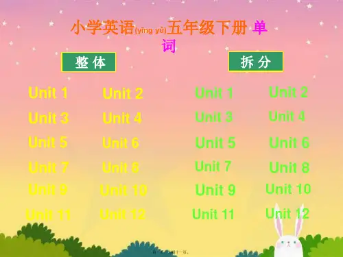 沪教牛津版小学英语五年级下册单词(电脑版)