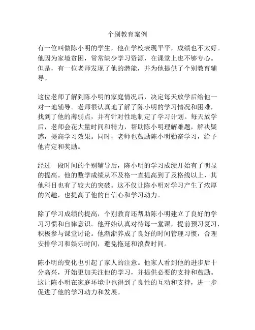 个别教育案例