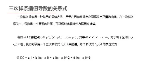 三次样条插值导数的关系式