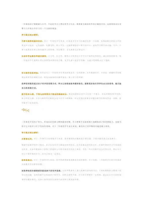 小学1-6年级数学难点解析,附34个必考公式