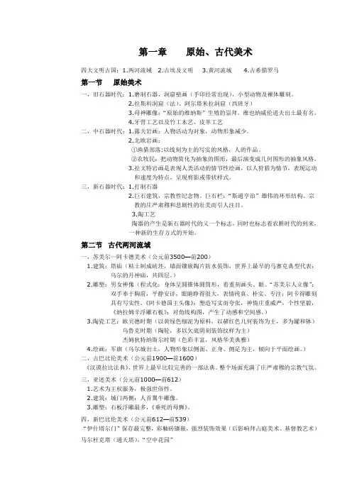 外国美术史总结  第一张  原始美术(扩充版)