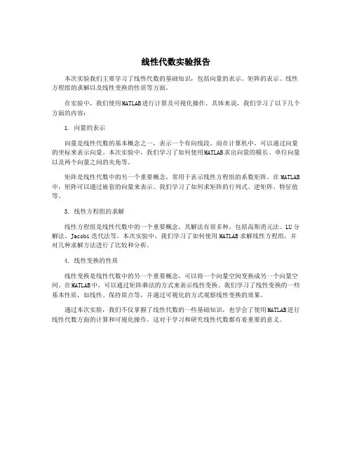 线性代数实验报告