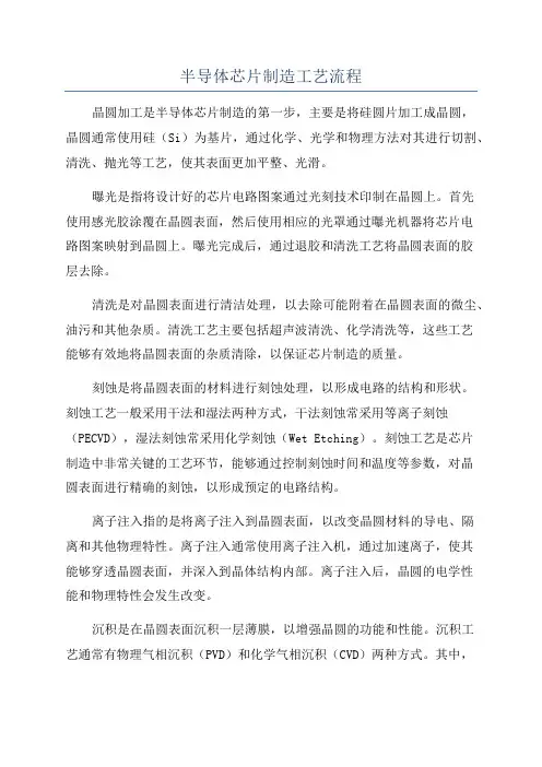 半导体芯片制造工艺流程