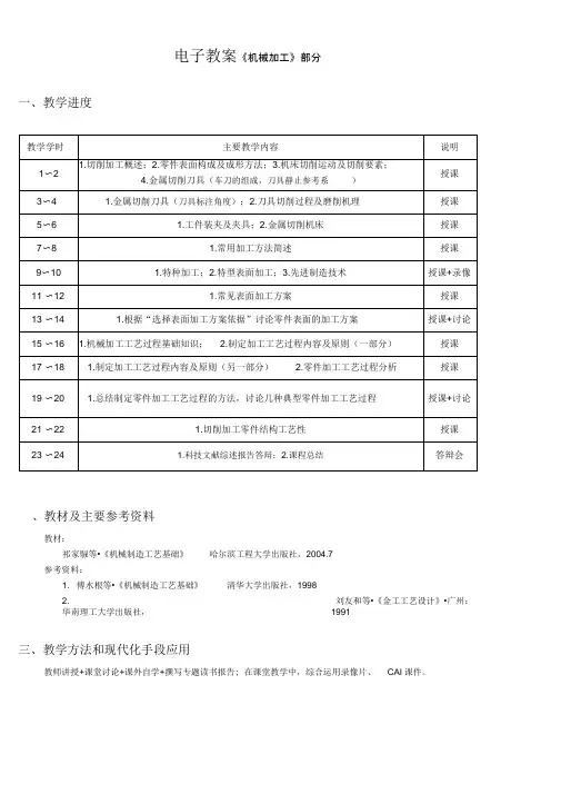 机械制造工艺基础教案