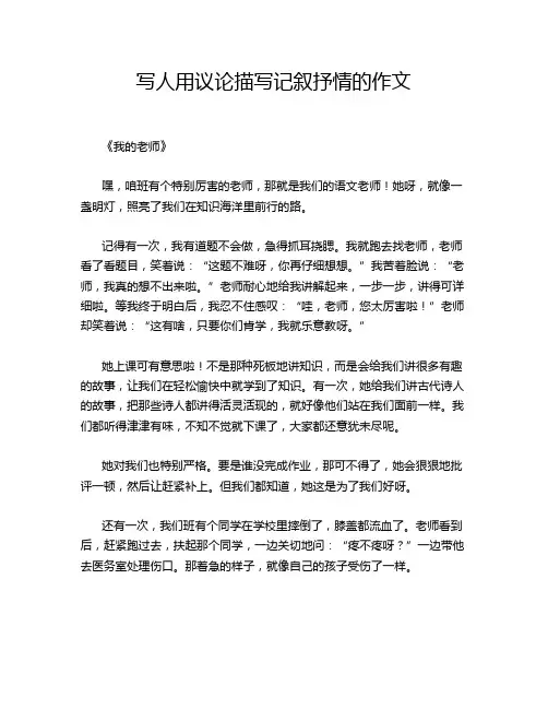 写人用议论描写记叙抒情的作文