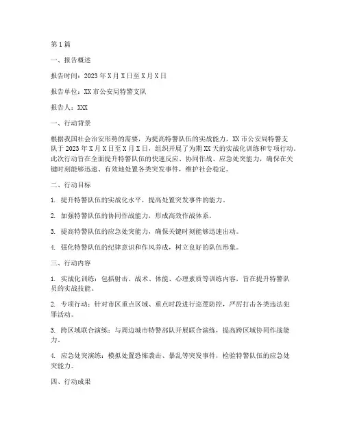 特警行动总结报告范文(3篇)