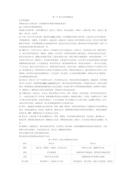 三大类岩石肉眼区分方法要点