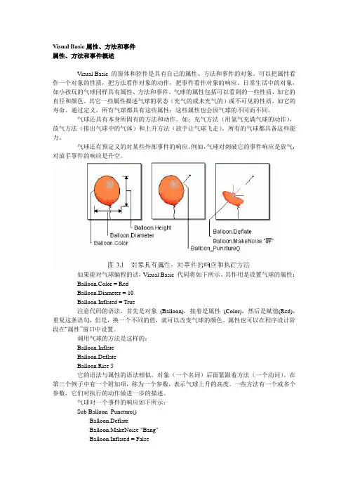 vb 属性、方法和事件概述