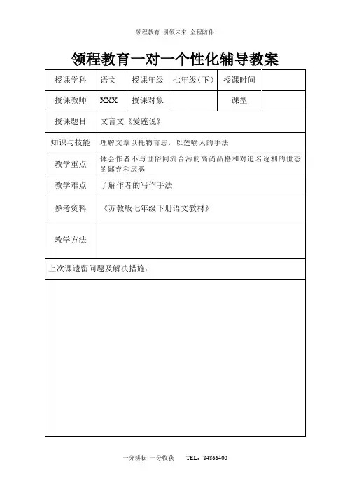 语文一对一教案
