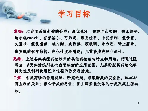 心血管系统药课堂PPT